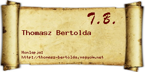 Thomasz Bertolda névjegykártya
